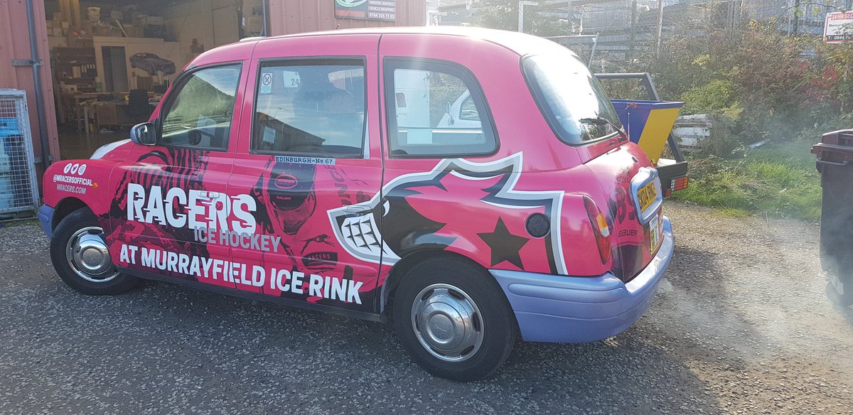 2 full taxi wraps completed for murrayfield racers #signs #vehiclewraps