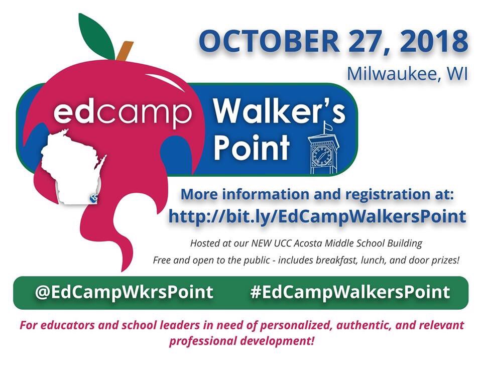MsShabaMartinez's tweet photo. @EdCampWkrsPoint Itβs Saturday morning; what are you doing? You could be EdCamping with us at #EdCampWalkersPoint on Saturday October 27th! Get more info here: https://t.co/3nM0fqJ1Ui #OnSaturdaysWeLearn https://t.co/wXiM3bCmuM