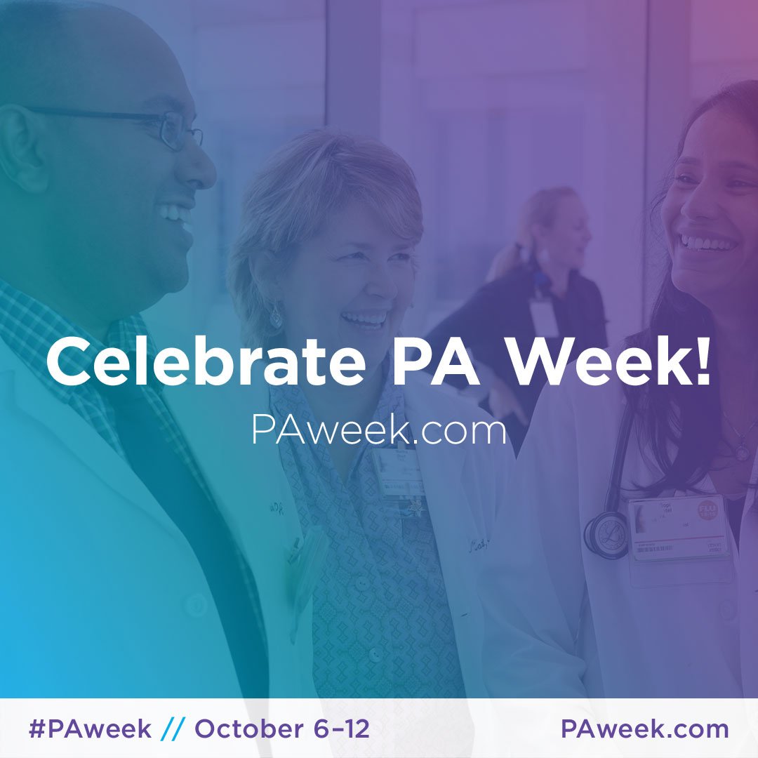 gapa1975's tweet photo. Happy PA Week!
October 6-12
Join us in celebrating the PA Profession this week. Each day we will share resources to help you thank a PA and raise awareness of the profession. Use #PAweek in your posts.
Have a great week, Friends! #GAPA https://t.co/IF2tjpxpbJ