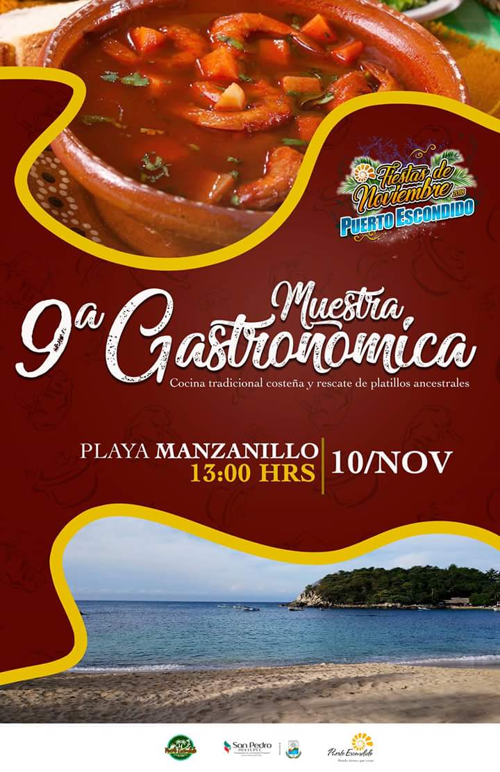 SanPedroMixt's tweet photo. Deleita tu paladar y disfruta del mar en la 9° "Muestra Gastronómica de Cocina Tradicional Costeña y Rescate de Platillos Ancestrales"

#FiestasdenoviembrePuertoEscondido2018 https://t.co/tRm4HHECeu