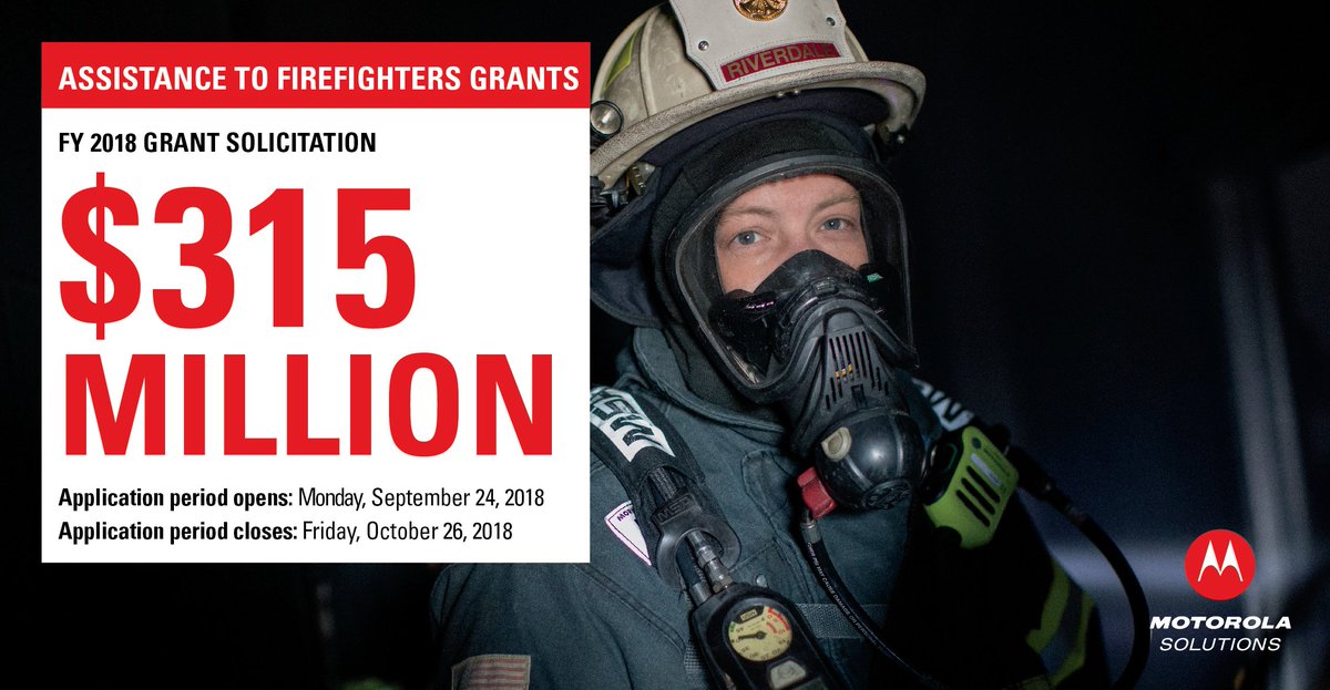EHoltschneider's tweet photo. Does your fire department need help funding new #TwoWayRadios? Get your expert guide to the FY 2018 Assistance to #Firefighters Grant Program: https://t.co/4WTXsiiZeH (U.S. only) #AFGgrant @MotoSolutions https://t.co/Tpp7SKdf5a