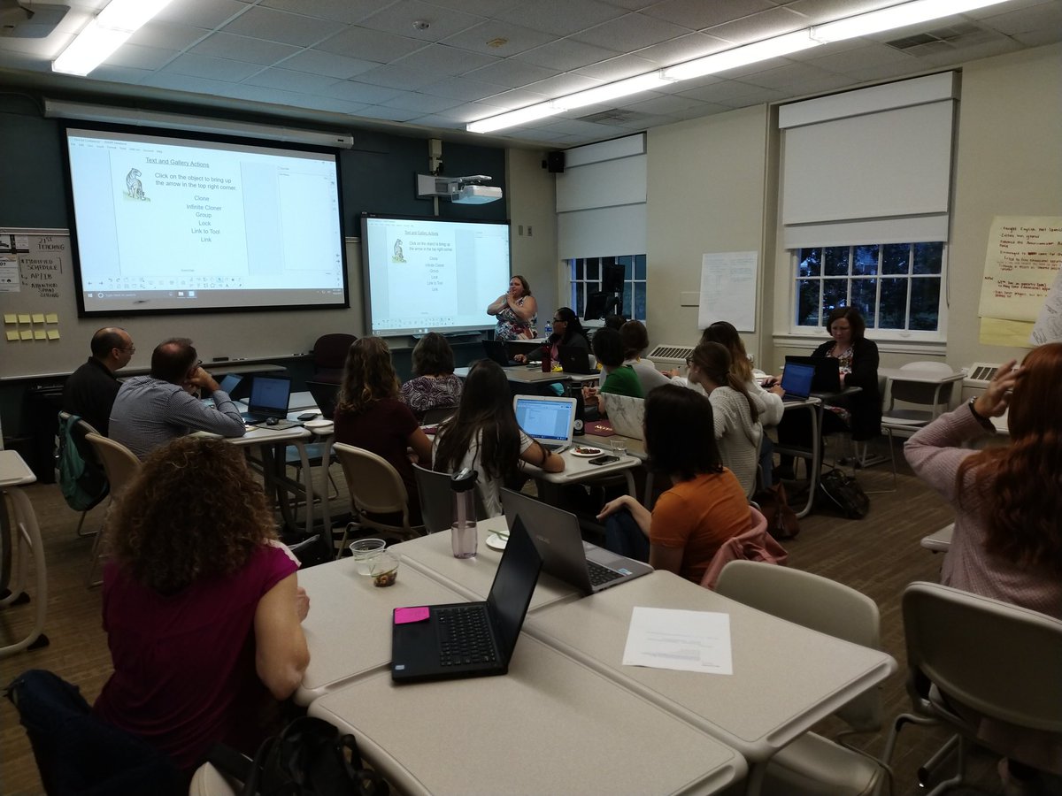 AllisonBryan225's tweet image. Grateful for our @PGOwls teacher, Ms. Taylor helping our participants with SMART boards...it's a packed house!