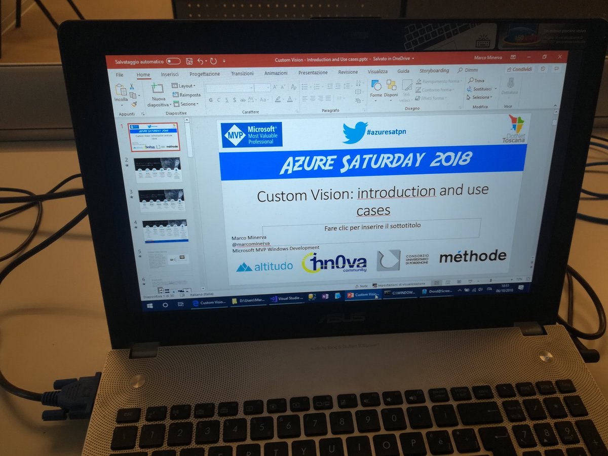 marcominerva's tweet image. Everything is ready for my session about #CustomVision at #azuresatpn