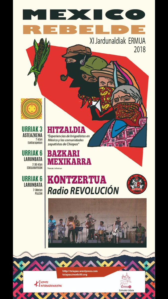 Matlhomme's tweet photo. 🌎 Radio Revolución ✊️
Dernière date de la saison
Euskal Cumbia / Tour 2018 https://t.co/oAXnJvmuqW