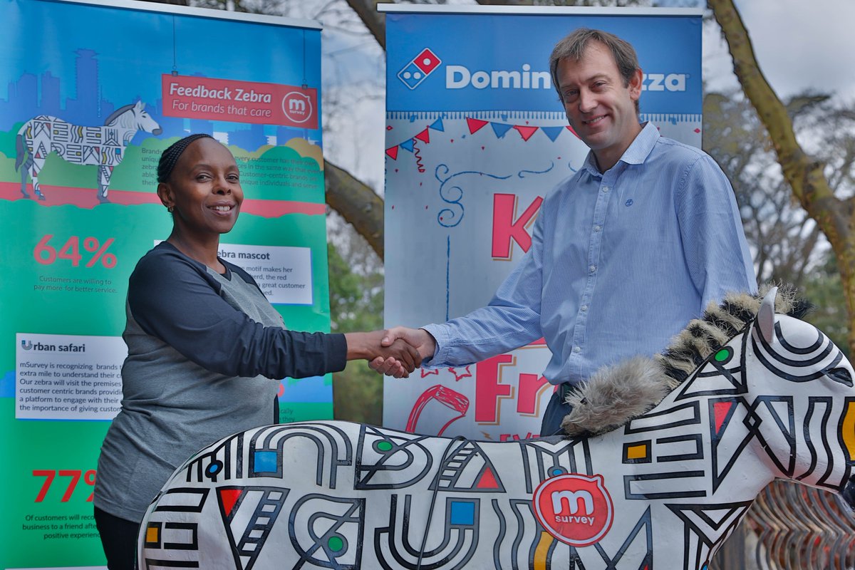 Ajua_Africa's tweet photo. Handing over our #FeedbackZebra to the @dominosKenya team who are going the extra mile to meet their customers needs #DominosCares #MegaWeek @ngithaka https://t.co/Fem2M6QyJB