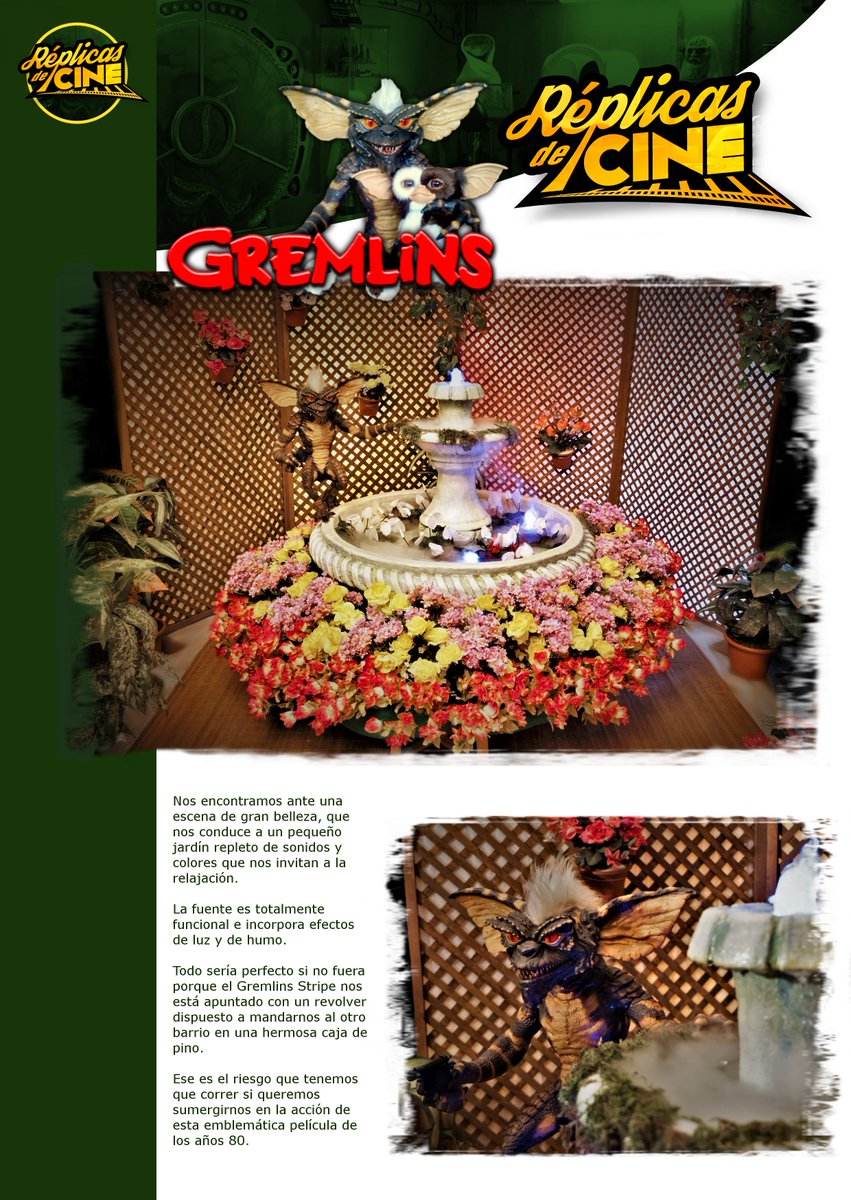 ReplicasdeCine's tweet photo. Actualizamos nuestro Dossier con la inclusión de la escena final de Stripe en la fuente, de la película #Gremlins. #Réplicasdecine #gizmo #replicasaescalareal #propsreplicas #málaga #madrid #barcelona #marbella https://t.co/ZrU5mZ1OoC