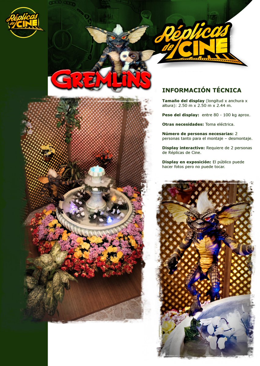 ReplicasdeCine's tweet photo. Actualizamos nuestro Dossier con la inclusión de la escena final de Stripe en la fuente, de la película #Gremlins. #Réplicasdecine #gizmo #replicasaescalareal #propsreplicas #málaga #madrid #barcelona #marbella https://t.co/ZrU5mZ1OoC