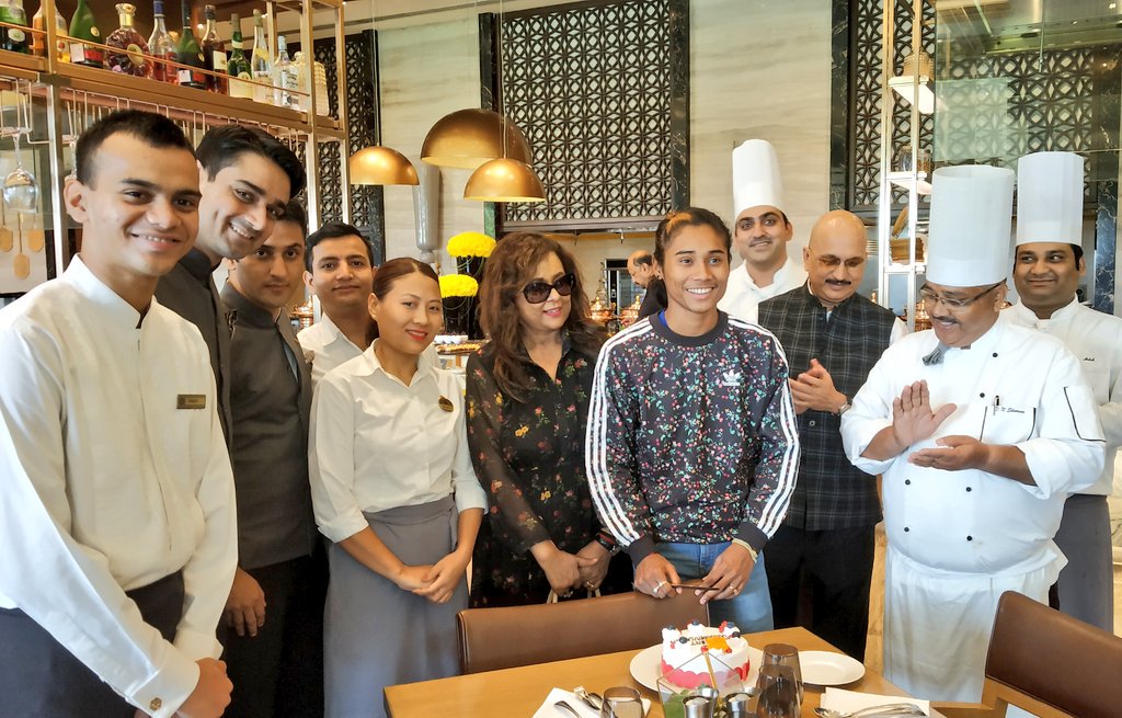tajpalacedelhi's tweet photo. A special celebratory moment for Arjuna Award recipient and gold-medallist, Ms. @HimaDas8, hosted by the #CapitalKitchen team.
#TajHotels #TajPalaceNewDelhi #ArjunaAward #GoldMedallist #Athlete #AsianGames #NewDelhi #Delhi #India #HimaDas https://t.co/3jDRuujXnP