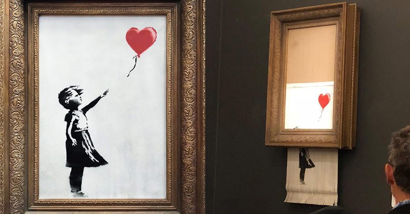 sole24ore's tweet photo. #Banksy, l’opera da 1 milione di dollari si autodistrugge dopo l’asta da Sotheby’s https://t.co/Ur47O2Dvdi https://t.co/AtrQinEpPI