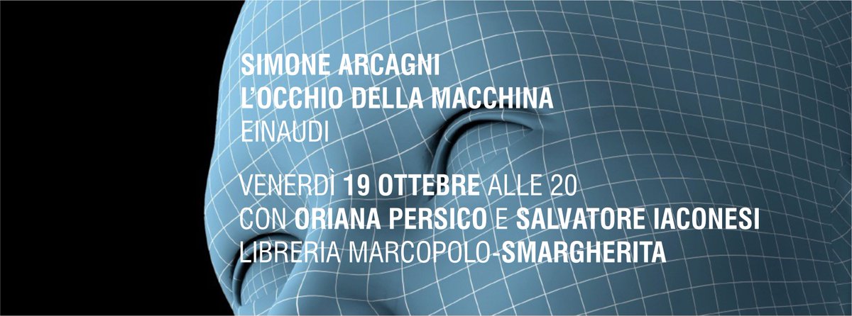 booksmarcopolo's tweet photo. "da ex ingegnere elettronico, controllista per la precisione, mi ha fatto nostalgia leggere di #algoritmi..." dice il libraio #ClaudioMoretti, caro @SimoneArcagni. Vi aspettiamo venerdì 19 ottobre alle 20 alla #libreriamarcopolo di Campo S. Margherita con #locchiodellamacchina https://t.co/nCfUxJKB8I