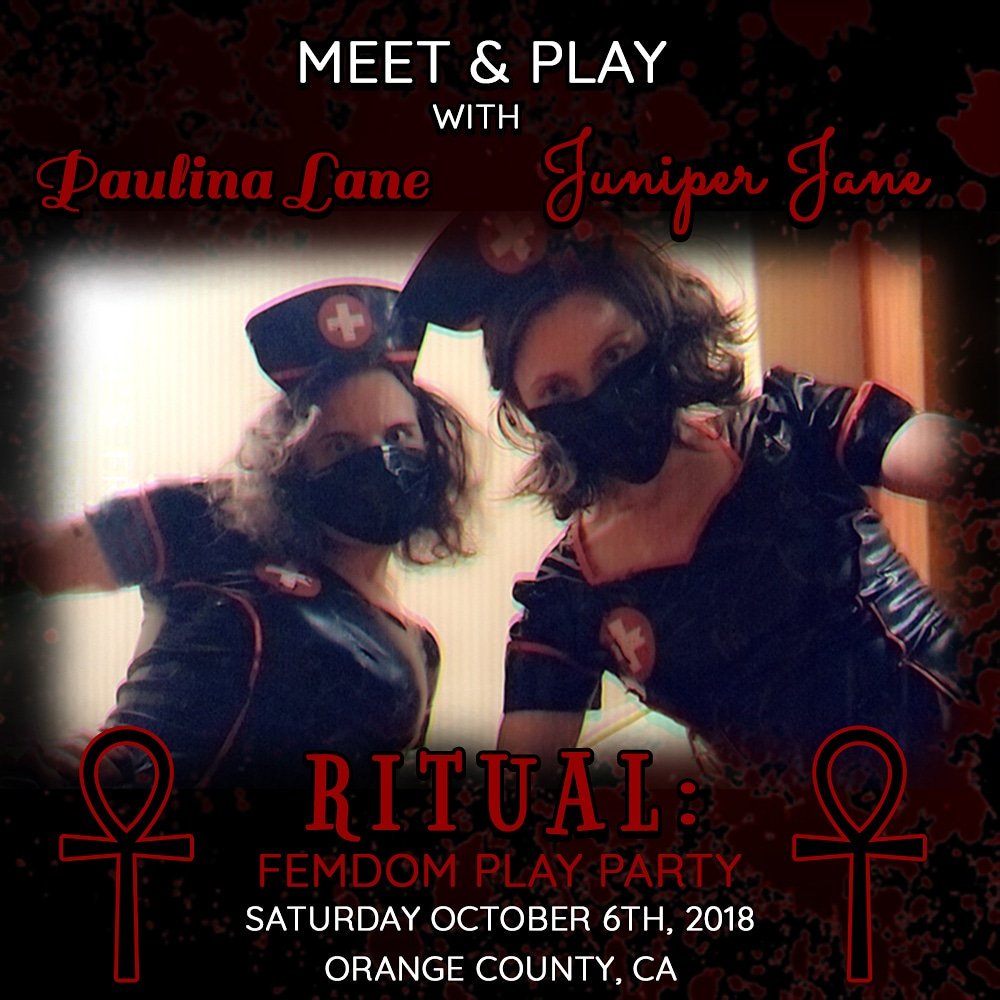 JuniperBerriX's tweet photo. Come play with us 😈👭💘
October 6th at Orange County's newest dungeon's grand opening! 

Book with Ritual: @yourkinkyritual directly and ASAP!

#OCFemDom #OCEvents #OCDomme #OCBDSM #Dominatrix #FemDom #FemmeDomme #Humiliatrix #PlayParty #doubleDomme #doubleDommeSessions #BDSM https://t.co/6rBjE7NPpH