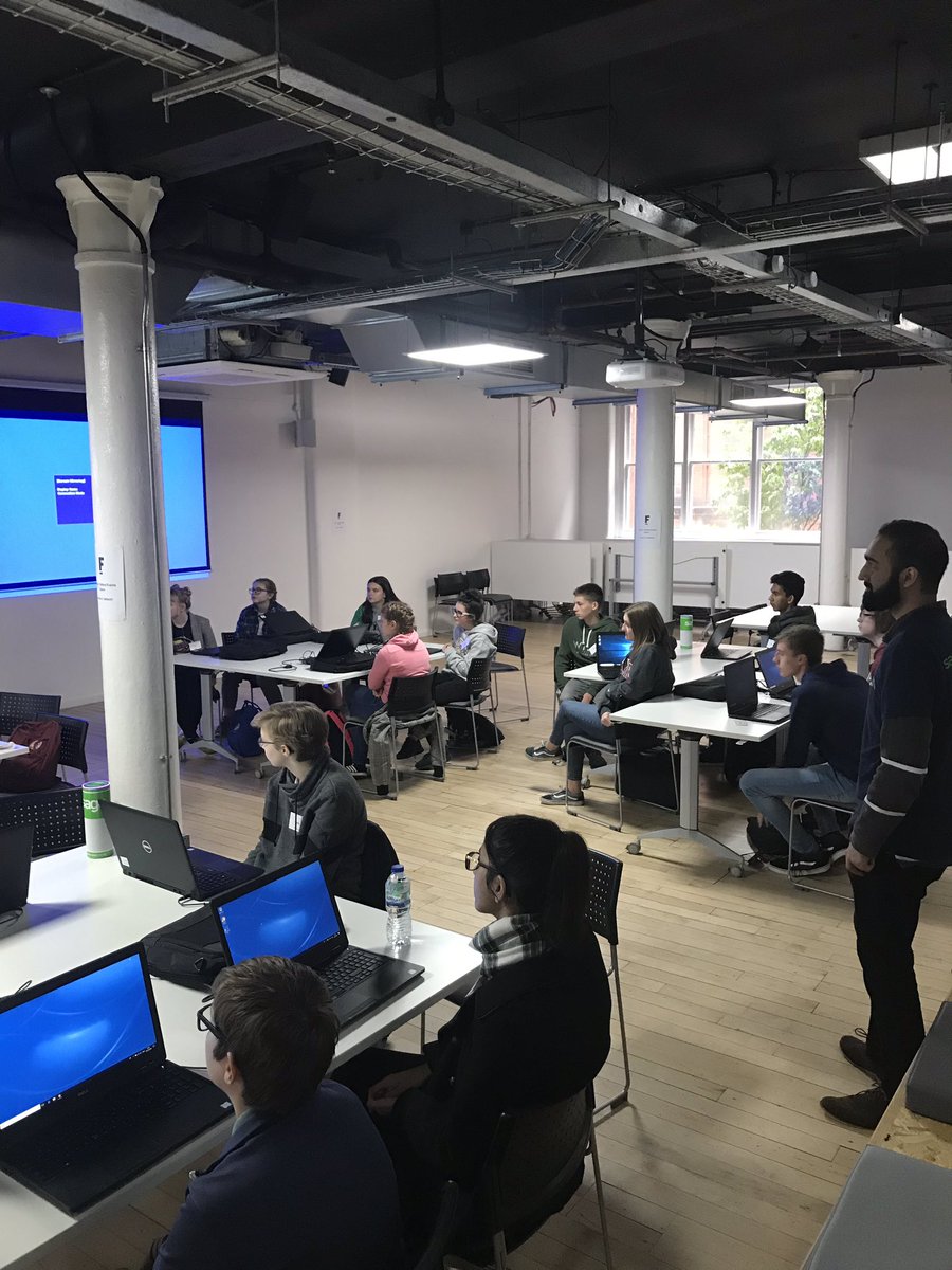emcdirect's tweet photo. And we are off ! First phase two #FutureMakersLab workshop in #Manchester learning about #amazon #aws #chatbots @sagefoundation https://t.co/FIWaTBq60O