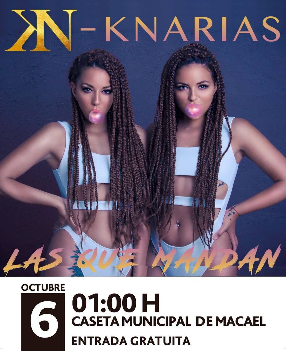 KNariasClubFans's tweet photo. Hoy no te pierdas, a partir de la 01h, a @KNariasOficial en las fiestas de Macael (Almería), entrada gratuita #Macael #Almería #FiestadeMacael #FDM18 #LasQueMandan @AlmeriaDirecto @AytoMacael @OcioAlmeria @macaelturismo @lavozdealmeria @Almeria24h https://t.co/O2sFOOQHli https://t.co/oumQlZGmcM