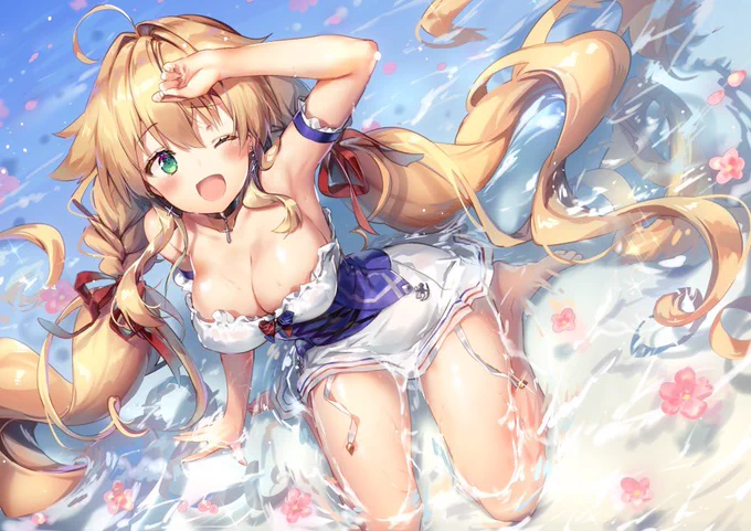 指揮官と水遊び
#アズールレーン⁠ ⁠
#ル・テメレール 