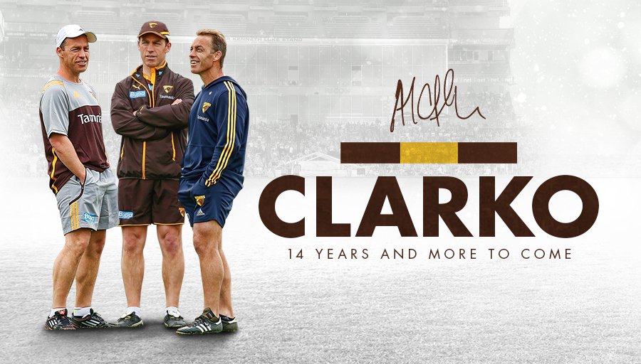 HawthornFC's tweet photo. Clarko signs on 'til 2022 📝🤗

#ALWAYS https://t.co/yTqGcEalo1