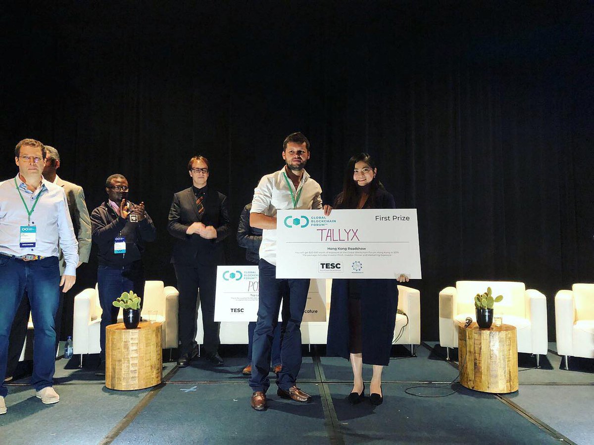 TallyxHQ's tweet photo. #Tallyx has won the #first prize among 14 projects participated in the #pitch #competition at #GlobalBlockchainForum in #SanFrancisco! #Congratulations to the #team! @SallyLiangQ @TallyxHQ
#winners #Fintech #TOP #protocol #forum #GBForum https://t.co/2wBxnd9BUw