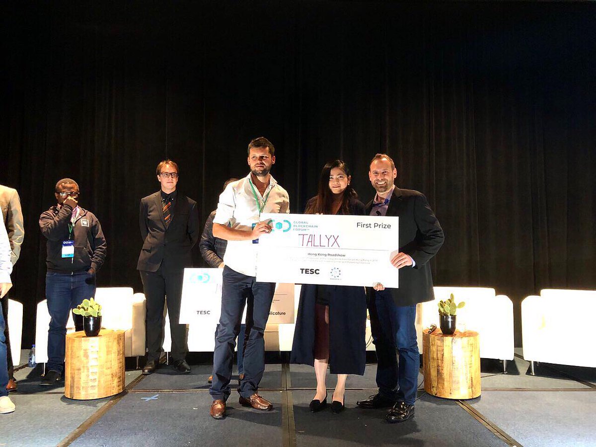 TallyxHQ's tweet photo. #Tallyx has won the #first prize among 14 projects participated in the #pitch #competition at #GlobalBlockchainForum in #SanFrancisco! #Congratulations to the #team! @SallyLiangQ @TallyxHQ
#winners #Fintech #TOP #protocol #forum #GBForum https://t.co/2wBxnd9BUw