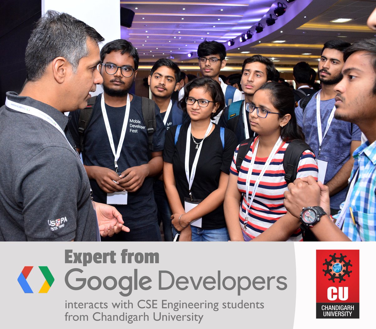 Chandigarh_uni's tweet image. #GoogleAtChandigarhUniversity #GoogleTechTalks
Sampath Gandhi from #GoogleDevelopers’ Team interacting with budding #CU Computer professionals!
#ChandigarhUniversity