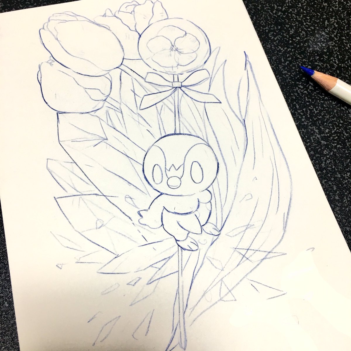 ノンシャン 春色ポケモン主催 顔が白くて体の色濃いとこと薄いとこのメリハリがはっきりしてて二頭身で青色で可愛い子が最高に描きやすいのでパチリスとポッチャマすきです