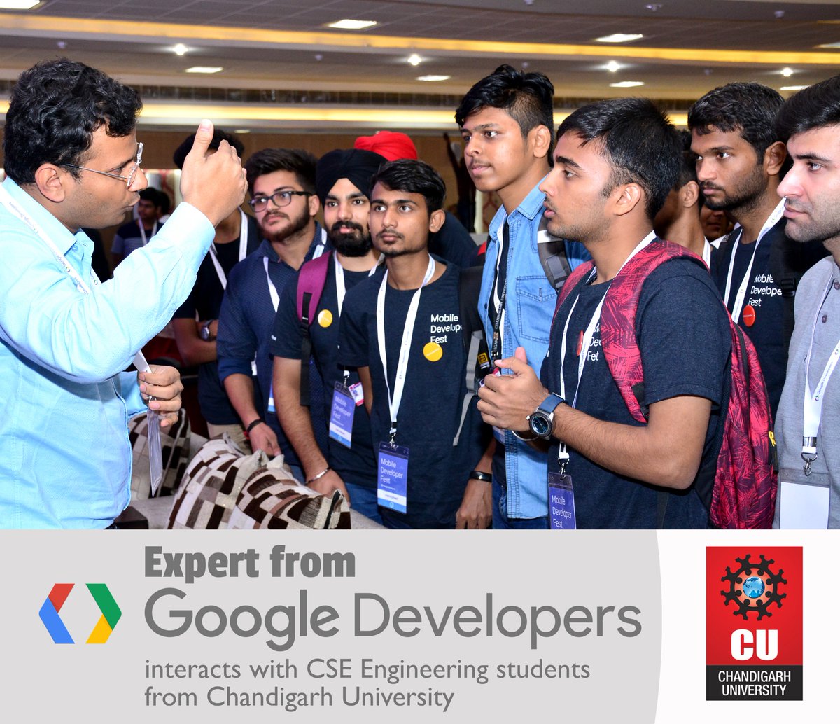 Chandigarh_uni's tweet image. #GoogleAtChandigarhUniversity #GoogleTechTalks
The certified expert from #GoogleDevelopers interacted with budding IT professionals from #ChandigarhUniversity and gave a live demonstration of the latest Web and Mobile App development tools used by the IT giant #Google.
