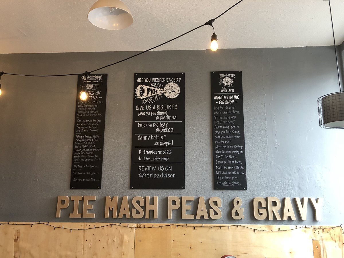 The_pieshop's tweet photo. New sighs up & a few more to come thank you to Richard Ridley-Robinson for the lyrics and local artist Peter Dixion for the fantastic work #piesonthetyne #piexperienced #piedinna #pietea #pieyed https://t.co/xOk8sg6xsz