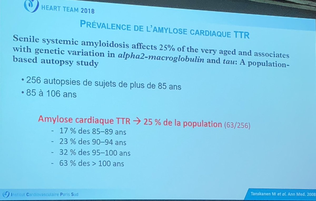 guilbon's tweet photo. TTR sous diagnostiquée. « C est un peu comme l’Alhzeimer du coeur ». Maladie pas si rare ! T. Pezel reprend une citation connue de @ThibaudDamy
#HT2018 https://t.co/LML9OqXbCV
