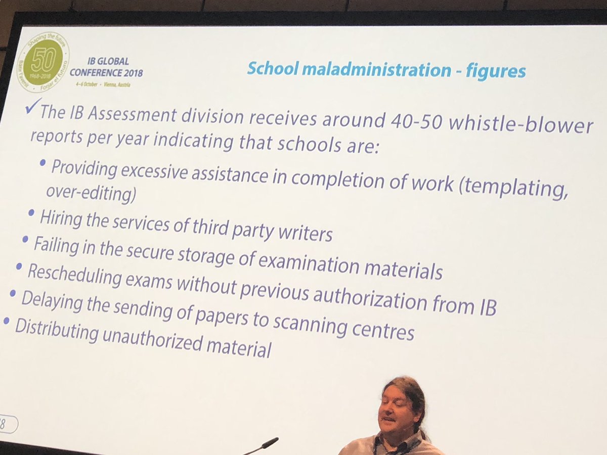 Well done #IB for continuing to ensure integrity of assessments #IBIV2018