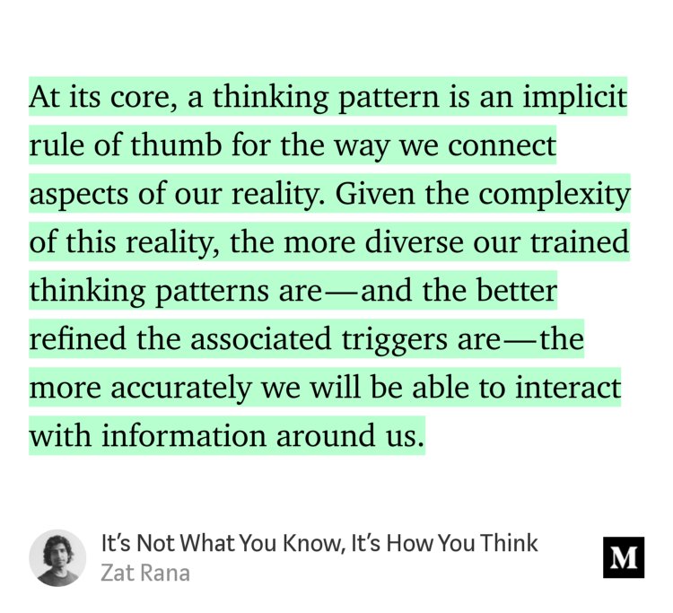 NataliaBlagoeva's tweet image. "It's Not What You Know, It's How You Think" - @Zat_Rana medium.com/s/story/the-tr… #thinkingpatterns #systemsthinking #criticalthinking #thinkingaboutthinking #futureoflearning