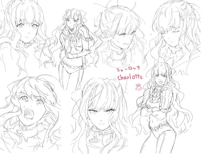 シャーロッテ落書きI never get tired of drawing Charlotte. 