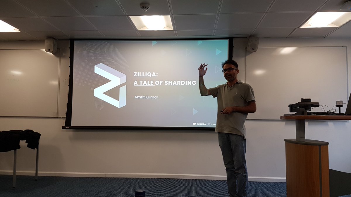 Snowsledge0x's tweet photo. Kicking off the @zilliqa London Hackathon at @KingsCollegeLon with ''A Tale Of Sharding'' by Amrit, our Head of Research. https://t.co/hXa4l0MFMv