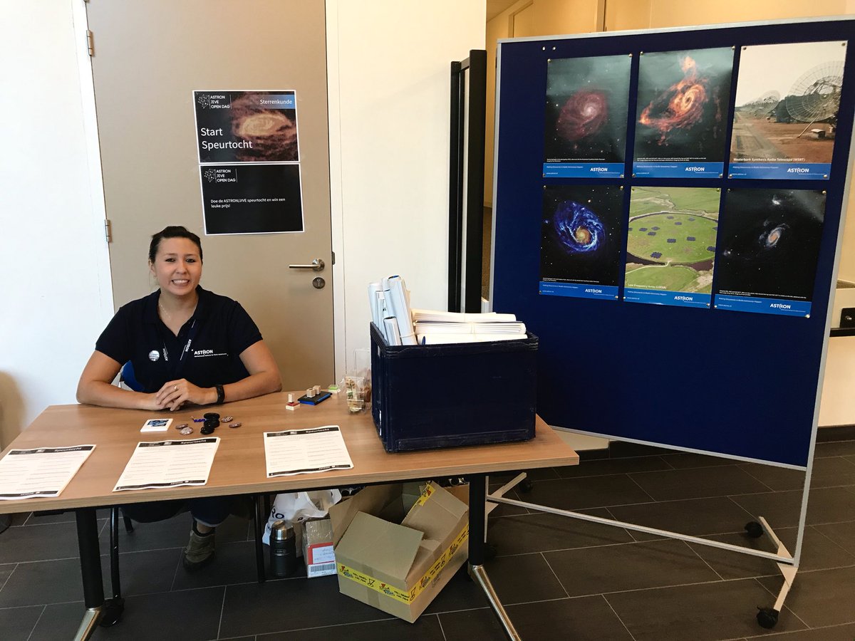 cosmicpudding's tweet photo. Excited to be running an @ASTRON_NL #speurtocht today as part of the @Wetenschap_NL! Hoping to see lots of aspiring astronomy detectives complete the scavenger hunt 😁 answers hidden around the building on A4 sheets! #wvdw #weekendofscience 👍 https://t.co/GVEIEBl2ts