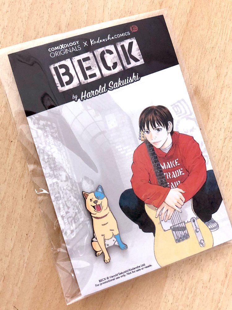 Comixology's tweet photo. Manga legend Harold Sakuishi will be signing this limited edition BECK enamel pin TODAY at 130PM in Artist Alley #1B5! #NYCC https://t.co/Jsu9jnLE2i