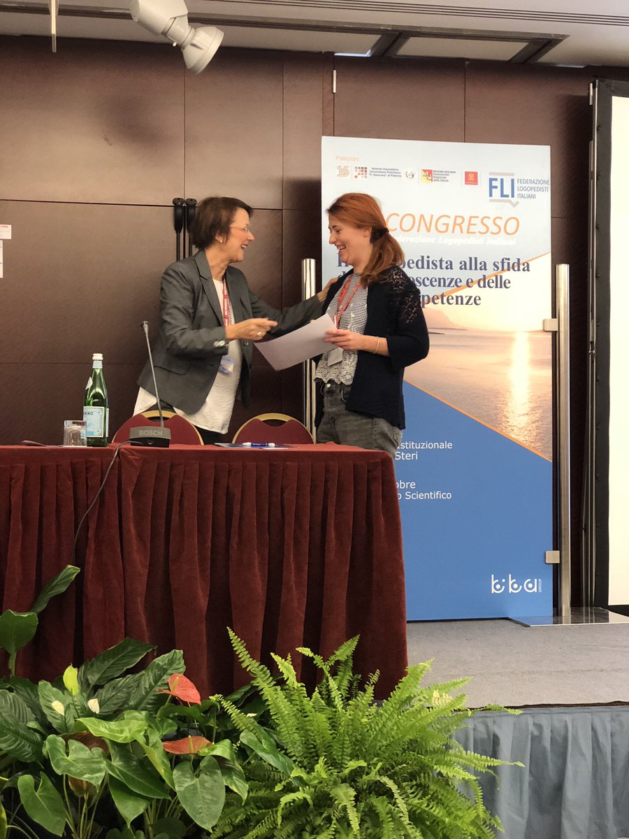 mackmeyer's tweet photo. Bravo alle vincitrice! Congratulations to the winners!!! @cplol_eu @FLI_Logopedisti #FLIPalermo2018 @ReSNetSLT @tizianarossett3 @RaffaellaCitro @MCAsupporttool @HazelRoddam1 @CristianLeorin https://t.co/8TevDylwXC