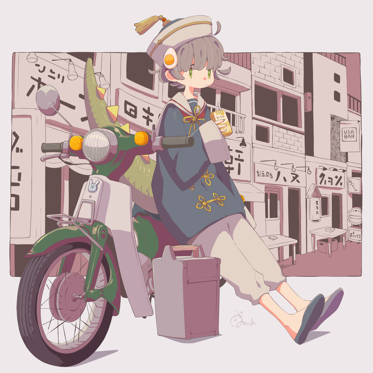 「ちょっと休憩 」|餅村のイラスト