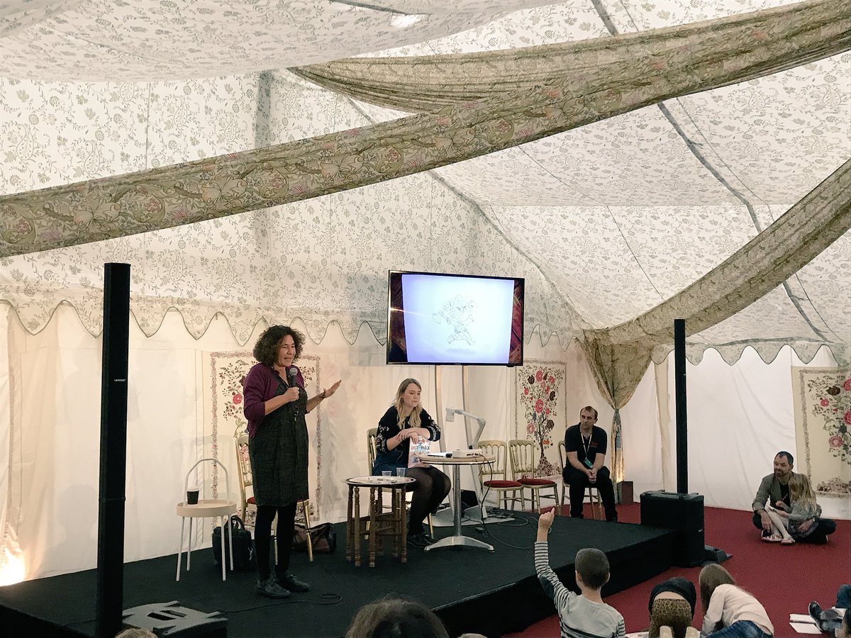 Wimbookfest's tweet photo. Hack and Whack this morning with a very attentive audience @simon_francesca @c_cotterill ! #wimbookfest18 https://t.co/KEfnrv1TUW