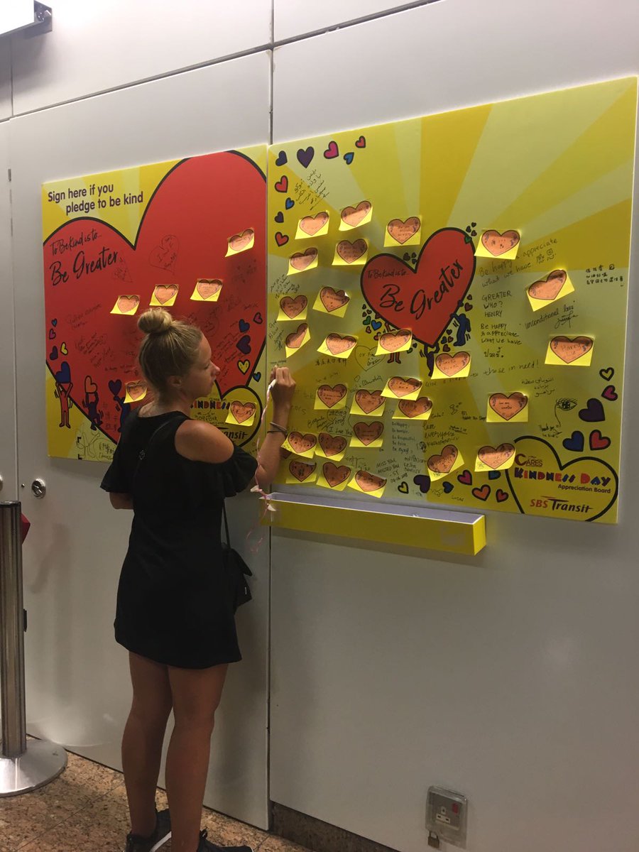 mvholgate's tweet photo. Love this kindness board in the Singapore metro station♥️ #bekindalways #lovefirst @SBS_Transit https://t.co/1NR42OHSk7