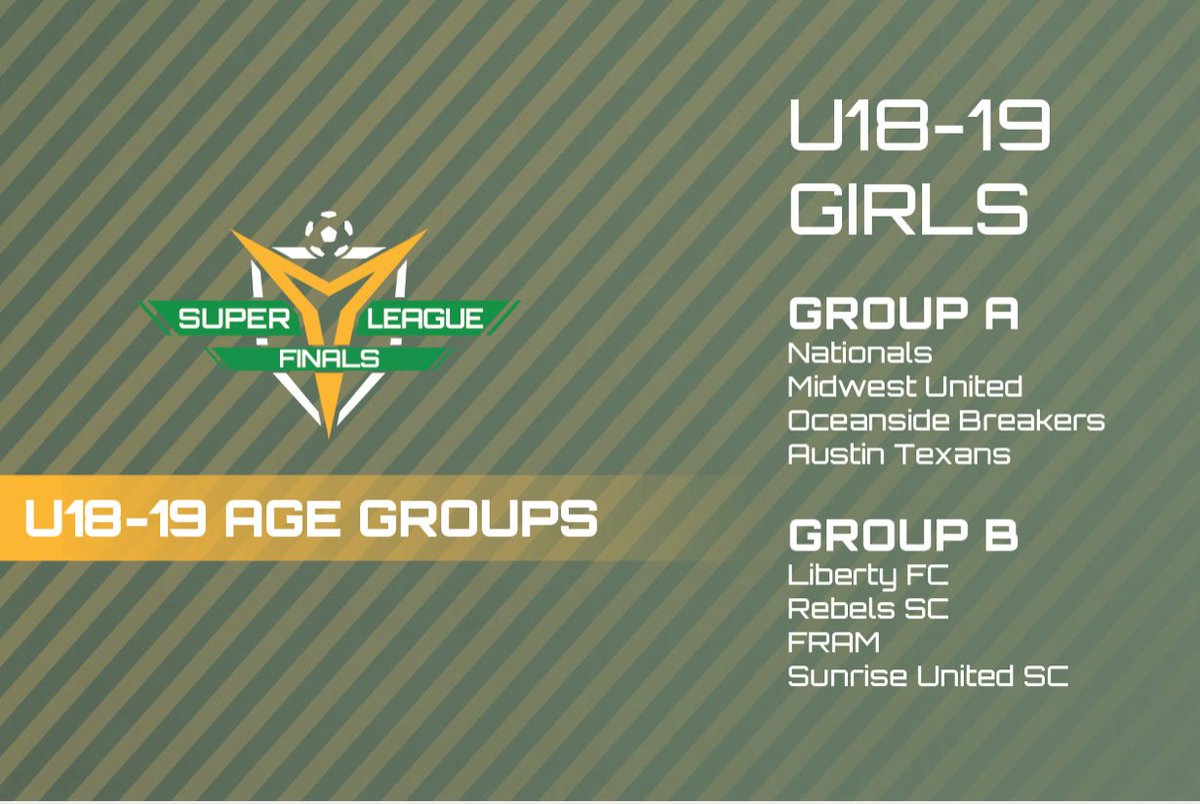 LibertyFCSoccer's tweet photo. The Super Y National Finals grouping has been released for our U19 Girls.  Some tough competition will make for exciting games this December in Florida! #developtraincompete https://t.co/2KM4ArvEJa
