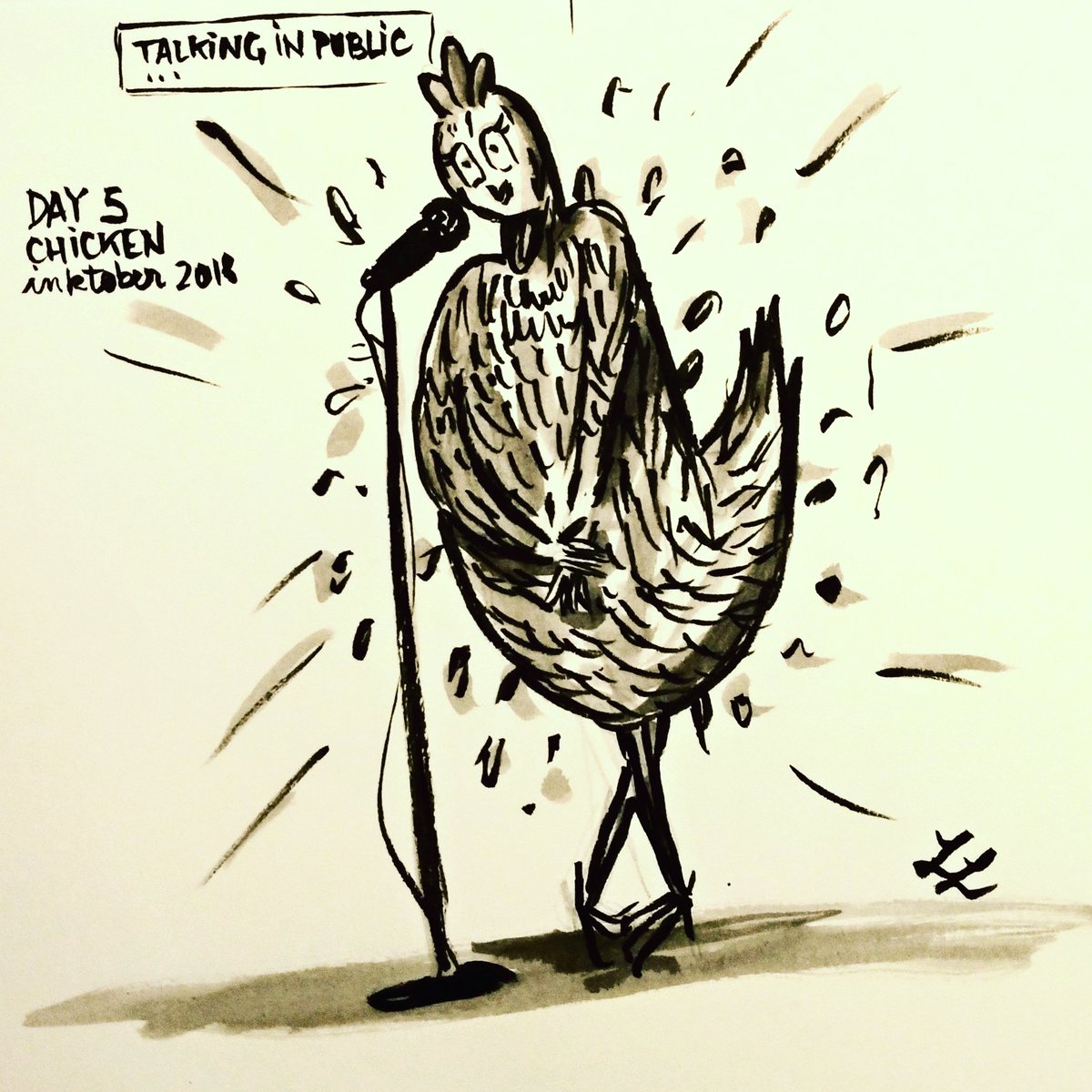 lascau3_0's tweet photo. Day 5 chicken [out]
#inktober #inktober2018 #drawingchallenge #artistic  #drawing #dailysketch #dailyillustration #sketch #sketchbook #porfolio  #inkillustration #illustration #art #dessin #croquis  #bd #bandedessinee #comics #thefrenchinktober @jakeparker #chicken https://t.co/9DP8mTeb32