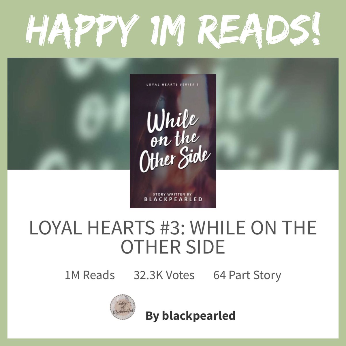 danedreamers's tweet photo. Blackpearled reached another milestone from one of her gem. A million dreams that are starting to come true each day. 

While on the Other Side has reached the 1M reads! If you haven’t read this story then make sure to add this one in your library. 😉 https://t.co/494gitkRv8