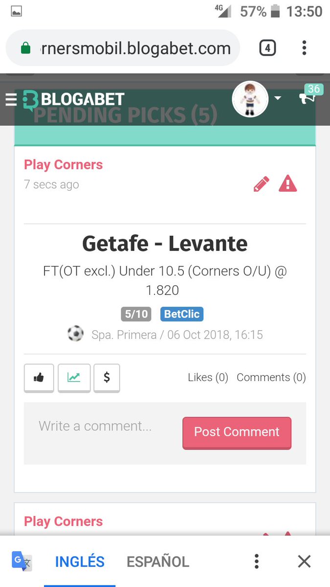 CornersPlay's tweet photo. Octubre - Pick 05

España - Primera División

Getafe Vs Levante

Under 10.5 Corners

@1.82 - Stake 5 https://t.co/1Z6NdHix4z