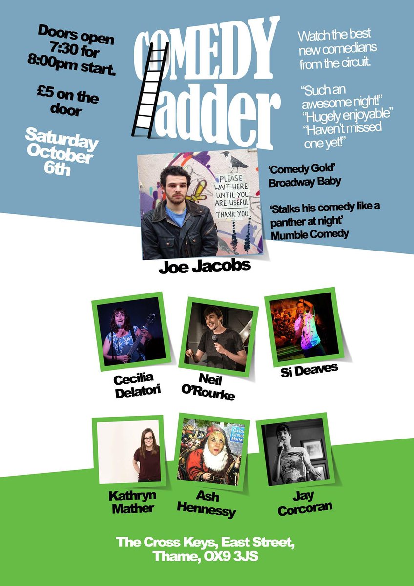 Comedy Ladder tonight. Don’t miss out.