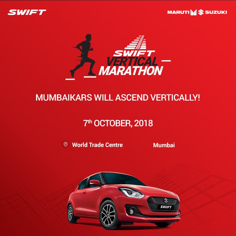 MSArenaOfficial's tweet photo. The exhilarating #SwiftVerticalMarathon is arriving in Mumbai on 7th October. Gear up to #BeLimitless. Stay Tuned! https://t.co/HJPA1zeEoe