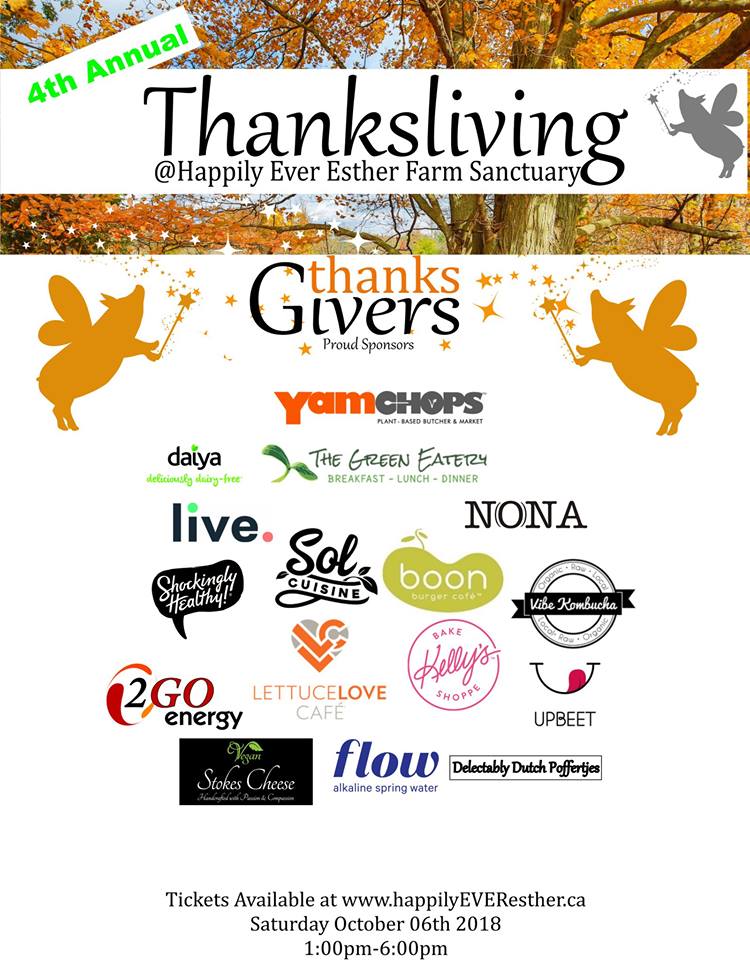 Today is the day!! 🙌 We'll be at Happily Ever Esther Farm Sanctuary for their #Thanksliving event serving up some tasty #vegan goodness. 🍴🍁 

Find out more here: happilyeveresther.ca/thanksgivers/