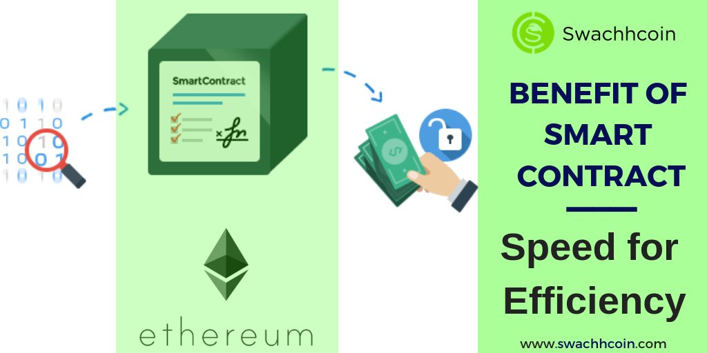 swachhcoin's tweet photo. The reward for #waste disposal in our #ecosystem was a BIG concern: #smartcontract helped us get over it.
One of the benefits of #Blockchain #smartcontracts is Speed: These contracts automatically self-execute, saving you precious time.
🌏⚠️🔔🚀#TokenSale: https://t.co/WztHPdeG3I https://t.co/enbqehkZVu