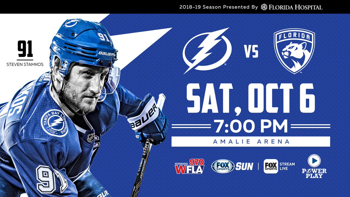 IT’S GAME DAY. ⚡️

We open the 2018-19 season TONIGHT at home vs. Florida at 7pm! See you soon, #Bolts fans.

#FLAvsTBL: tbl.co/10–6vsFLA