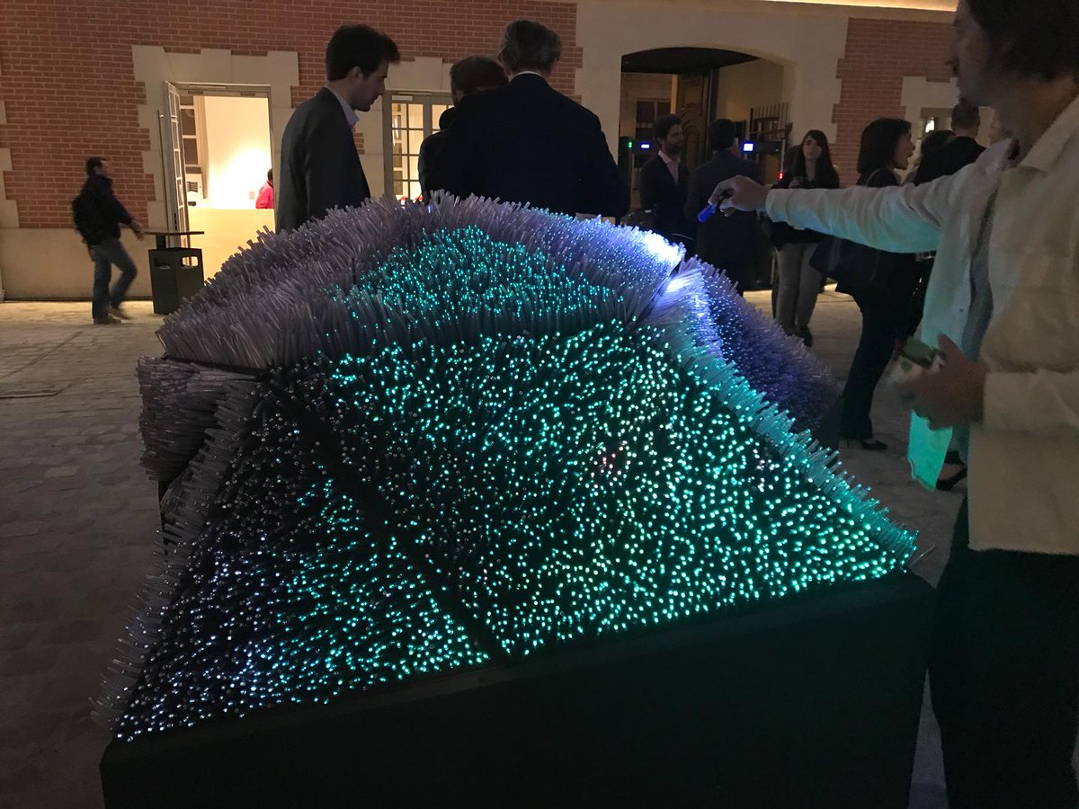 iGuzzini's tweet photo. When in #Paris for @NBParis, come visit #LightPollination, an interactive #light installation inspired by bioluminescence, imagining a more expressive, dynamic + playful way of interacting w/ artificial #light. It awaits you all in full glory at @criparis. https://t.co/2ZjJHEpp2Q https://t.co/r19m8t1vS4