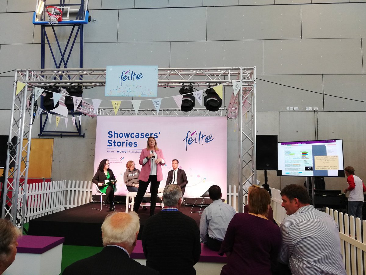 acantwelled's tweet photo. It was fantastic to showcase our ePortfolios on #OneNote with @alexjwdoyle at @FEILTE .Thank you to @MS_eduIRL for their continuous support of @SchoolofEdUCD + @econrachel for your amazing leadership skills. The enthusiasm and innovation you have is inspiring #FÉILTE2018 #UCDPME https://t.co/piyfaVZpUM