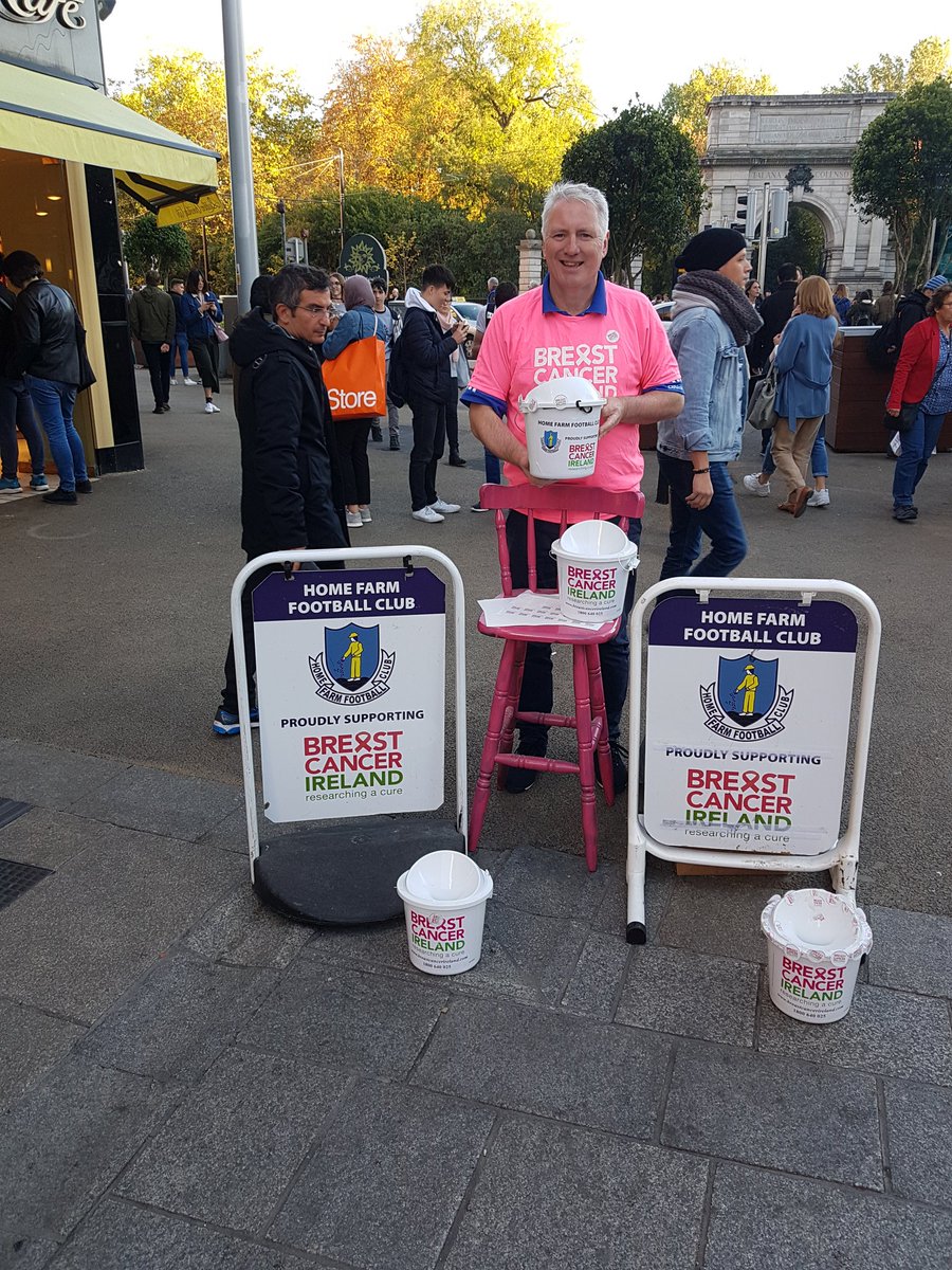 Homefarm_FC's tweet photo. The collecting is going well..Please give generously if you see us on Grafton St, we are there every Sat in Oct @BreastCancerIre https://t.co/dzH01MAiHs