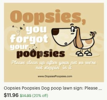 OopsiesPoopsies's tweet photo. #dogpoopproblems? Here's your solution! Enjoy our long-weekend SALE! #dogpoopsign #nopoopsign #oopsiespoopsies https://t.co/NcI9o1f59t This weekend ONLY! https://t.co/z6pJut5Qjy