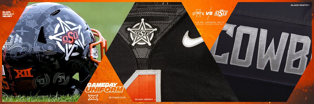 CowboyFB's tweet photo. Cowboys back in black for today’s matchup with Iowa State #okstate https://t.co/lt9ddEgHDq